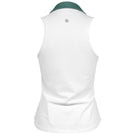 Lija Women's Holiday 25' Pique V Neck Tank - White/Fern