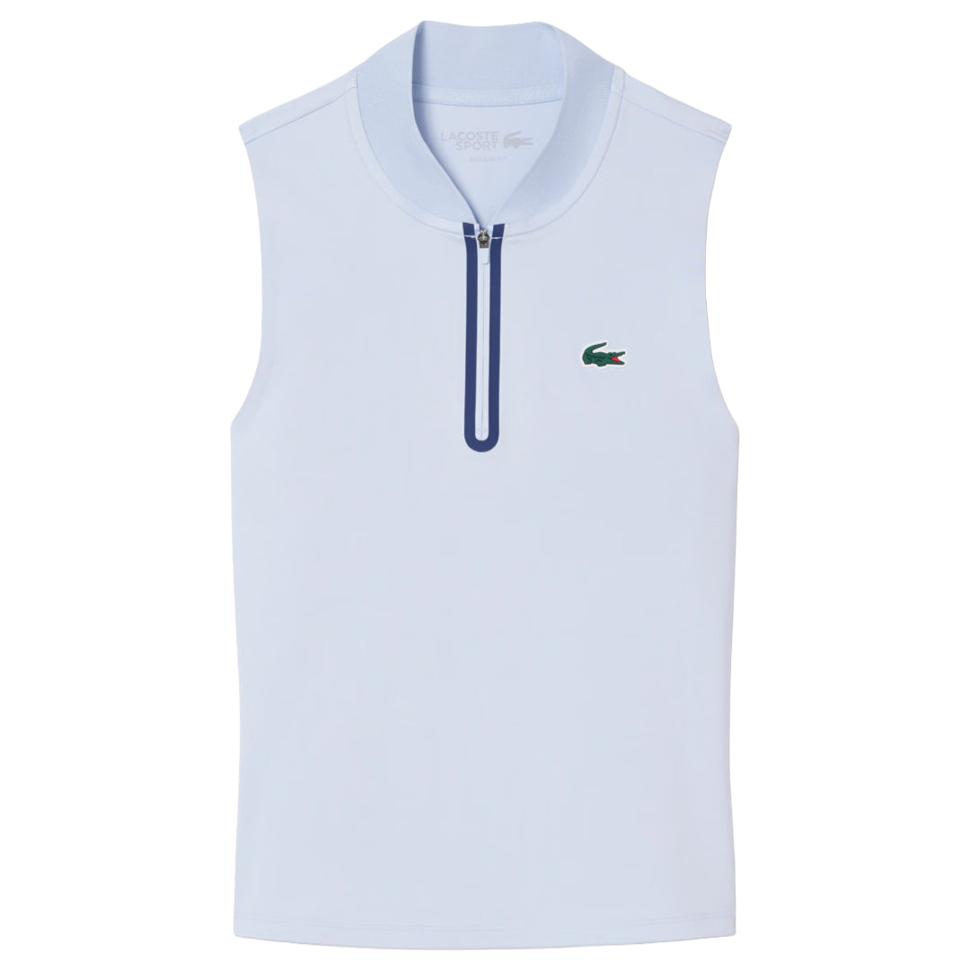 Lacoste Women's Ultra Dry Stretch Sleeveless Polo - Light Blue