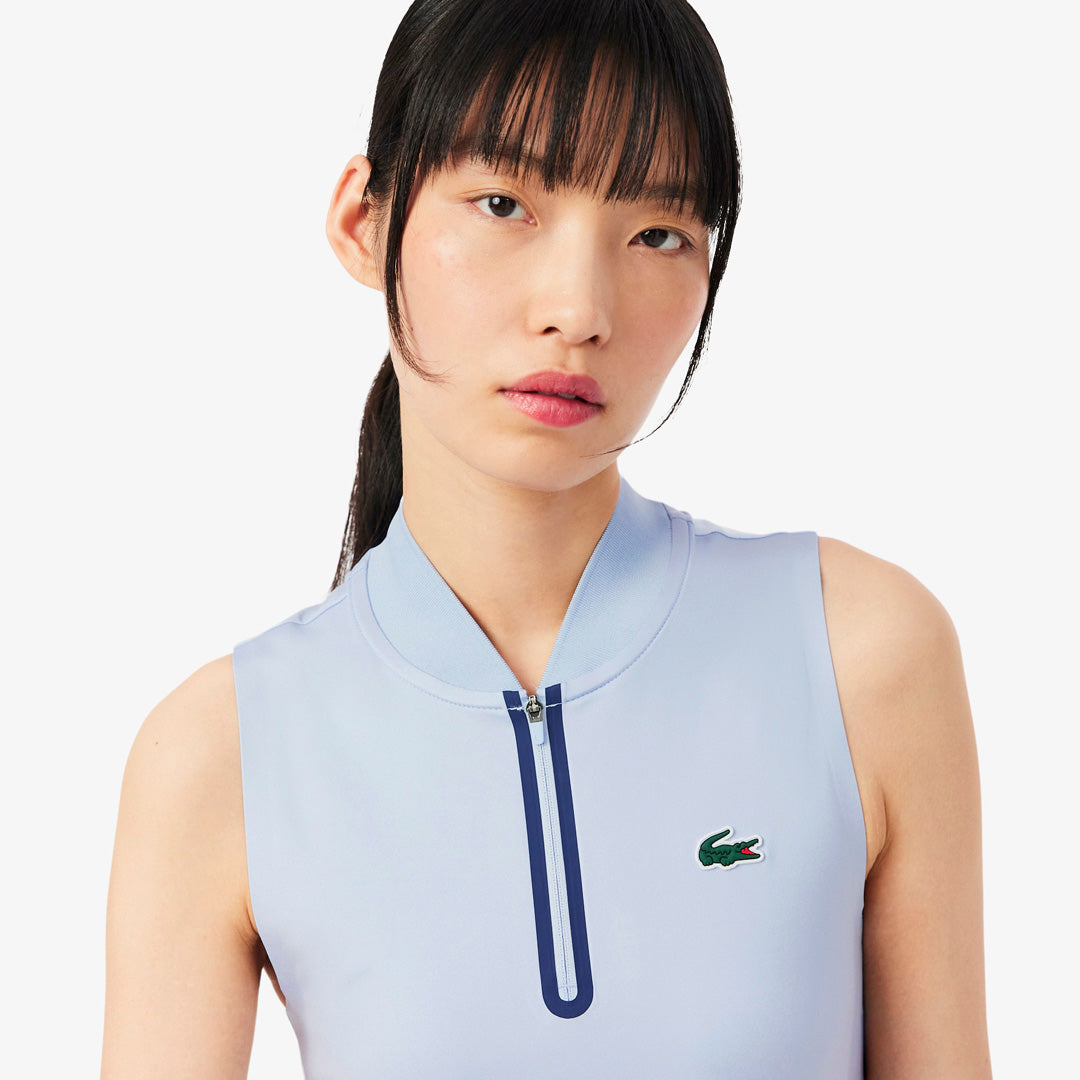 Lacoste Women's Ultra Dry Stretch Sleeveless Polo - Light Blue