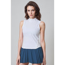 MPG Women's Vital Mock Neck Tank - Brilliant White