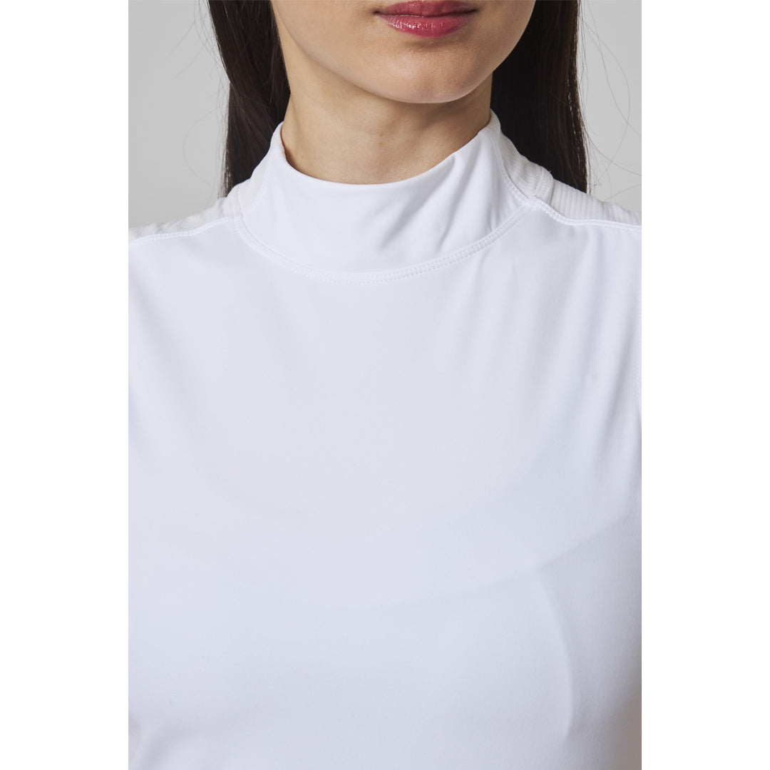 MPG Women's Vital Mock Neck Tank - Brilliant White