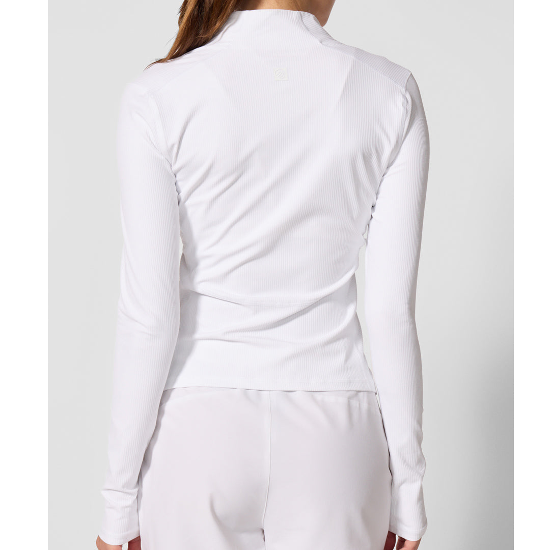 MPG Women's Vital Rib Full Zip Long Sleeve Jacket - Brilliant White