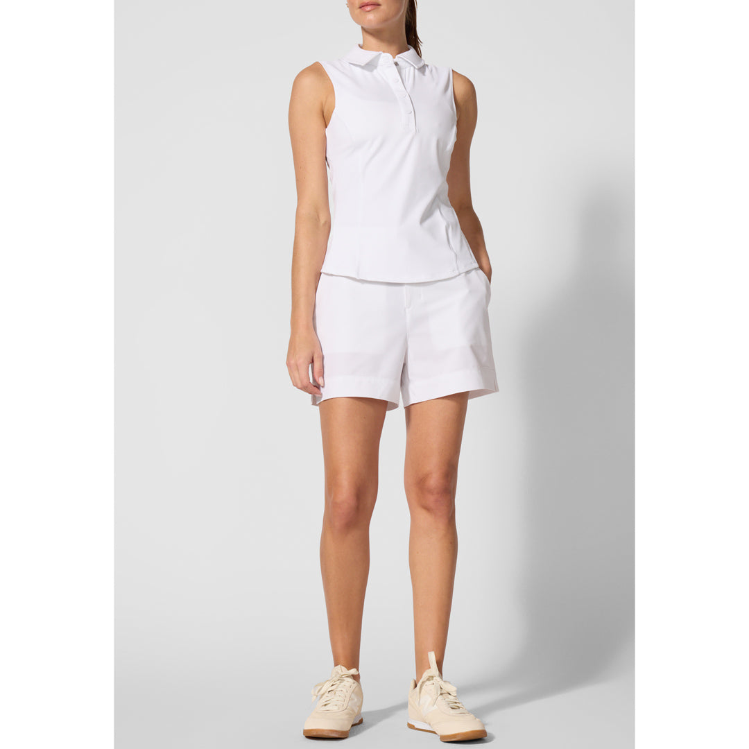 MPG Women's Club Sleeveless Polo - Brilliant White