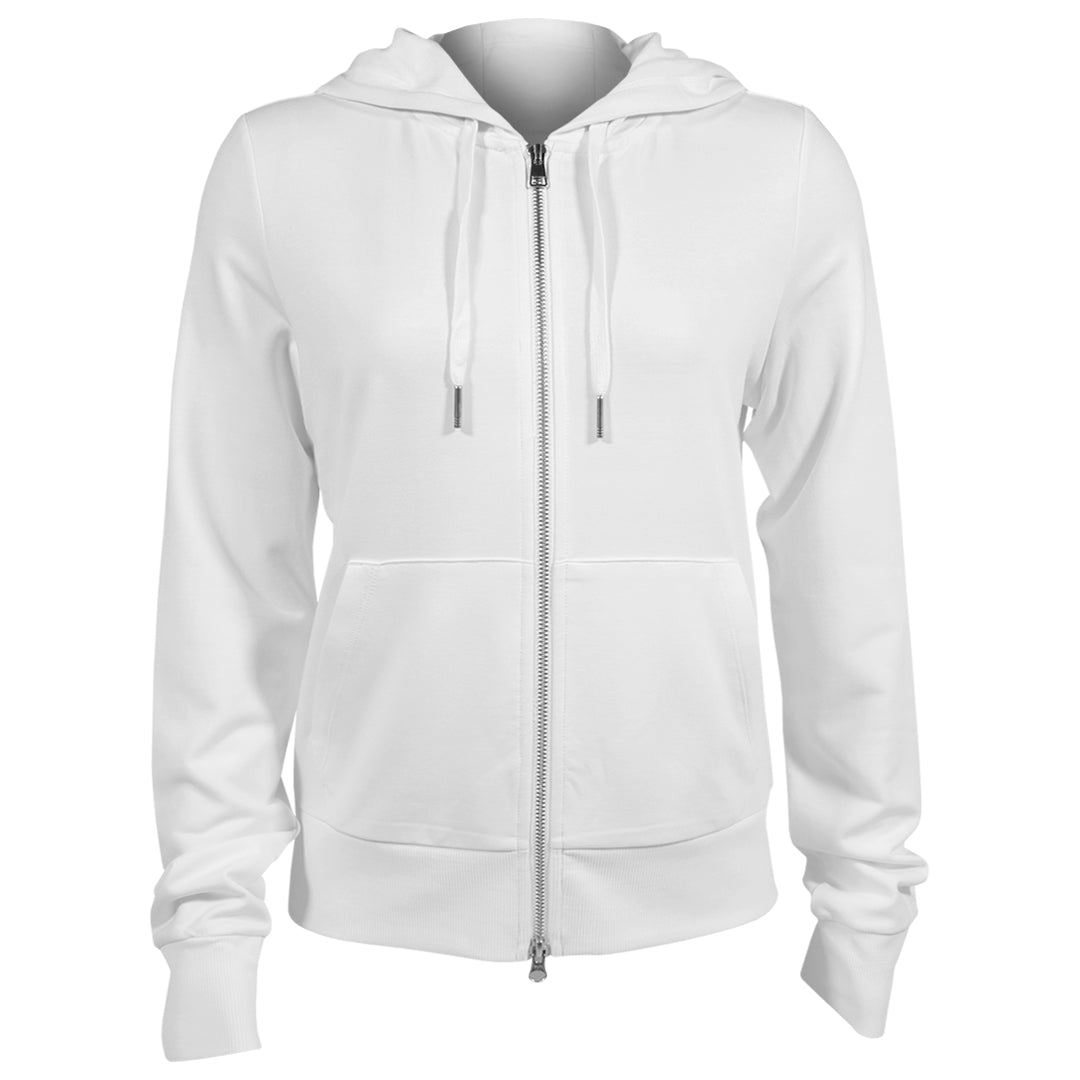 MPG Women's Cozy Fleece Full Zip Hoodie - Brilliant White