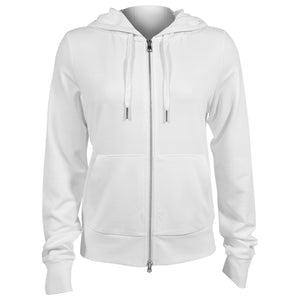 MPG Women's Cozy Fleece Full Zip Hoodie - Brilliant White