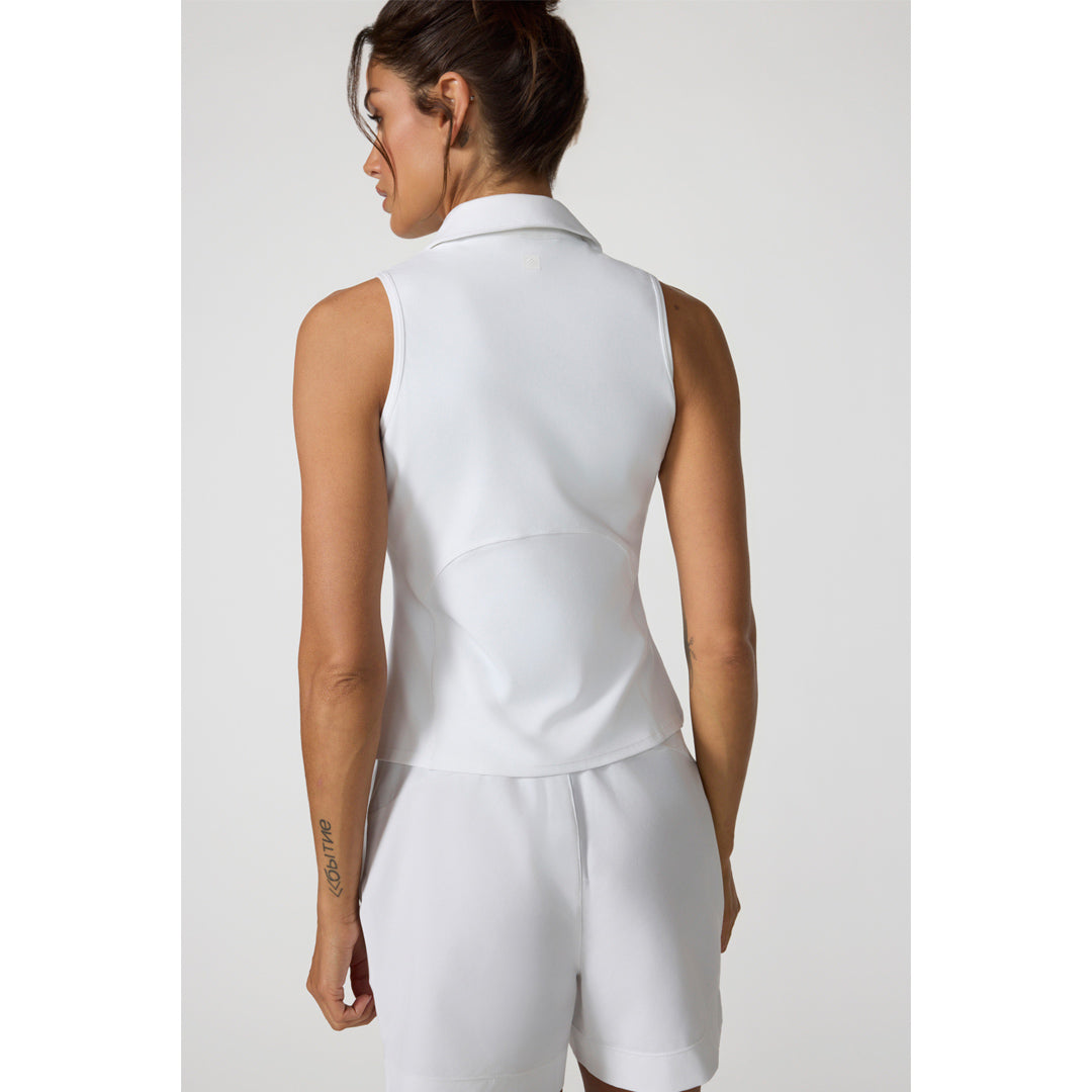 MPG Women's Cloud Club Sleeveless Polo - Brilliant White