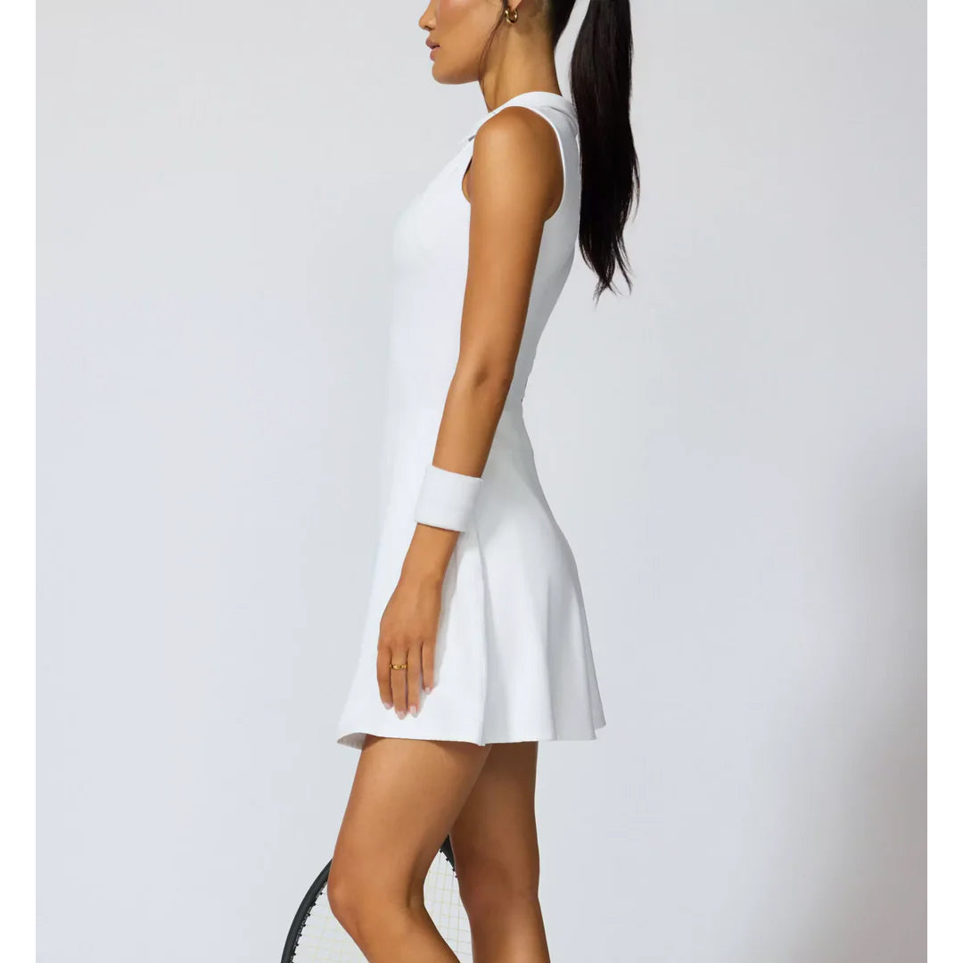 MPG Women's Vital Sleeveless Polo Dress - White