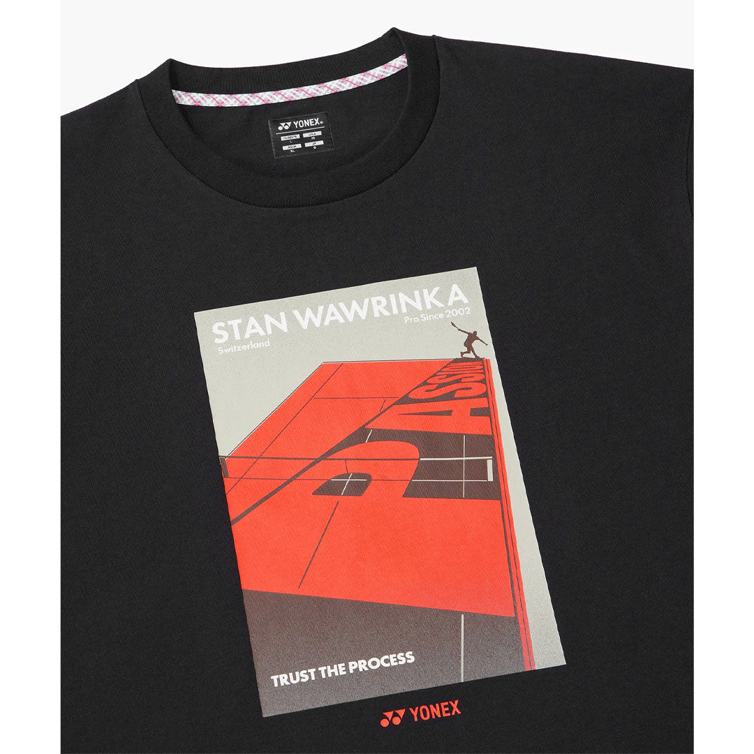 Yonex Men's Stan Wawrinka Farewell Tee - Black/Orange