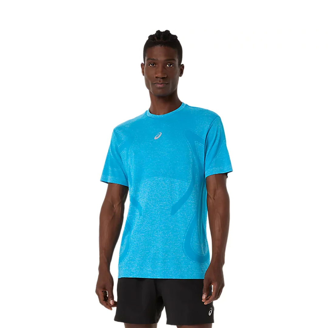 Asics Men's Road Seemless Short Sleeve Tee - Aegean Blue