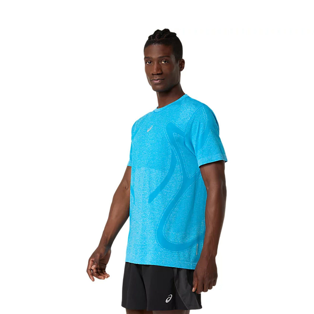Asics Men's Road Seemless Short Sleeve Tee - Aegean Blue