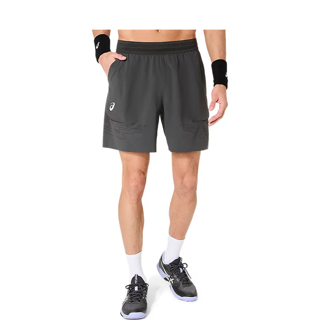 Asics Men's Match Laser Cut 7" Short - Night Energy - Charcoal Grey