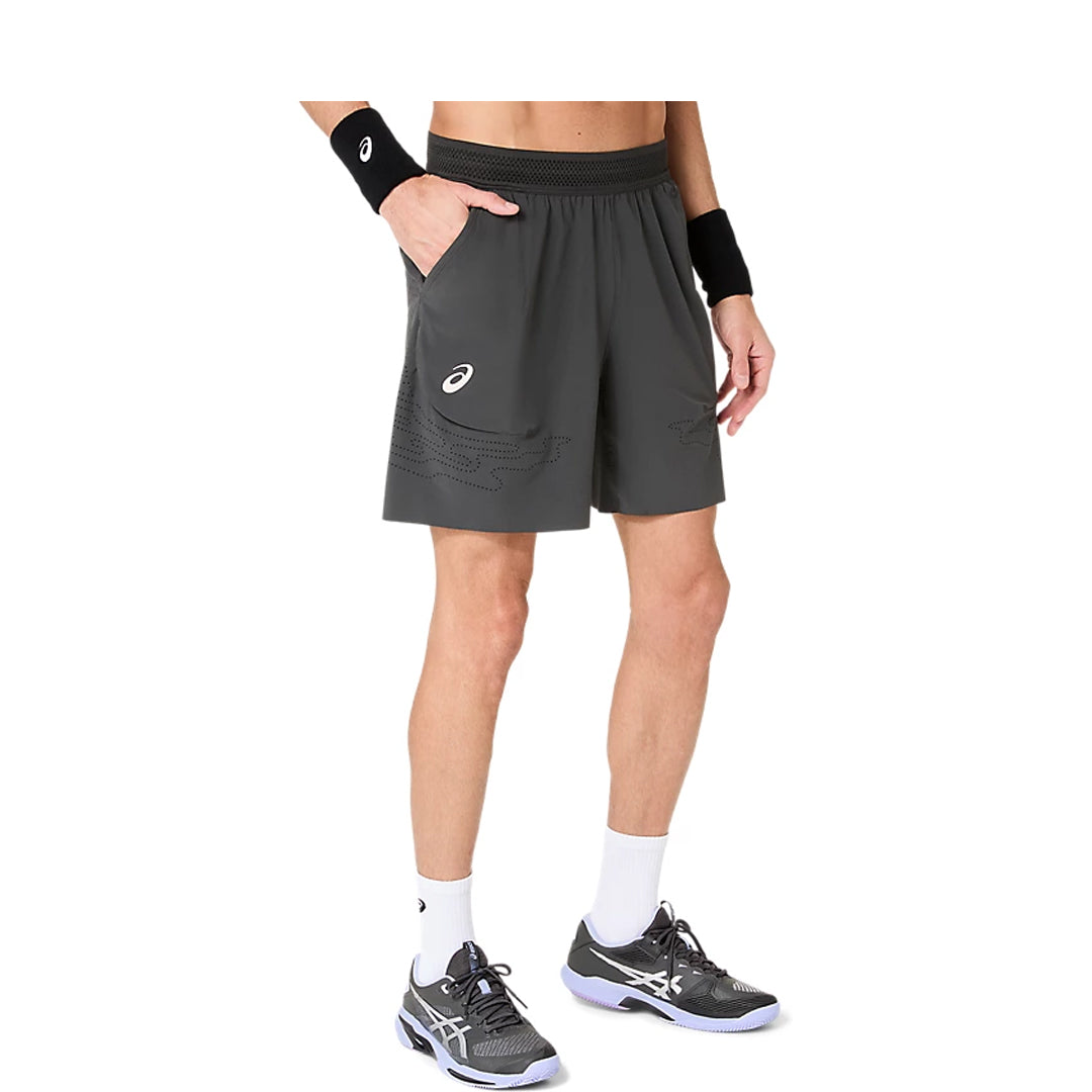 Asics Men's Match Laser Cut 7" Short - Night Energy - Charcoal Grey