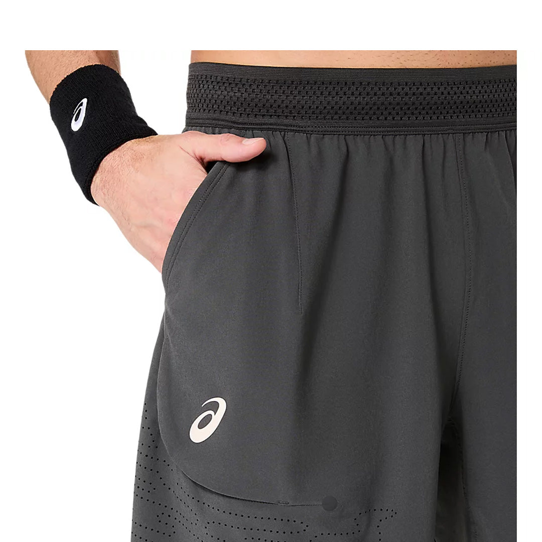 Asics Men's Match Laser Cut 7" Short - Night Energy - Charcoal Grey