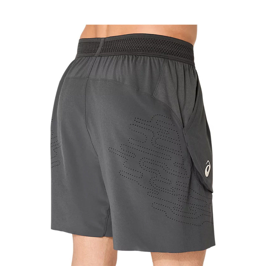 Asics Men's Match Laser Cut 7" Short - Night Energy - Charcoal Grey
