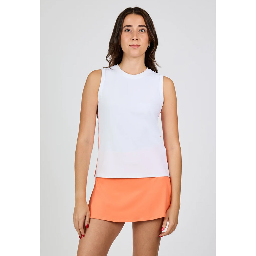 Sofibella Women's Style Icons Full Back Tank - White/Coral