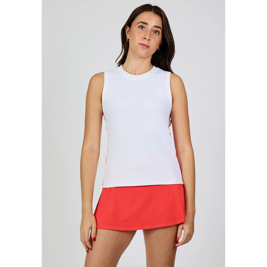 Sofibella Women's Viva Hibiscus Full Back Tank - White