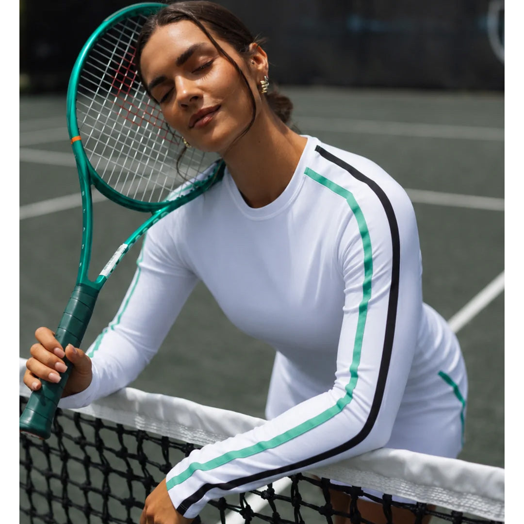 Sofibella Women's Style Icons Performance Long Sleeve Top - White/Alpine