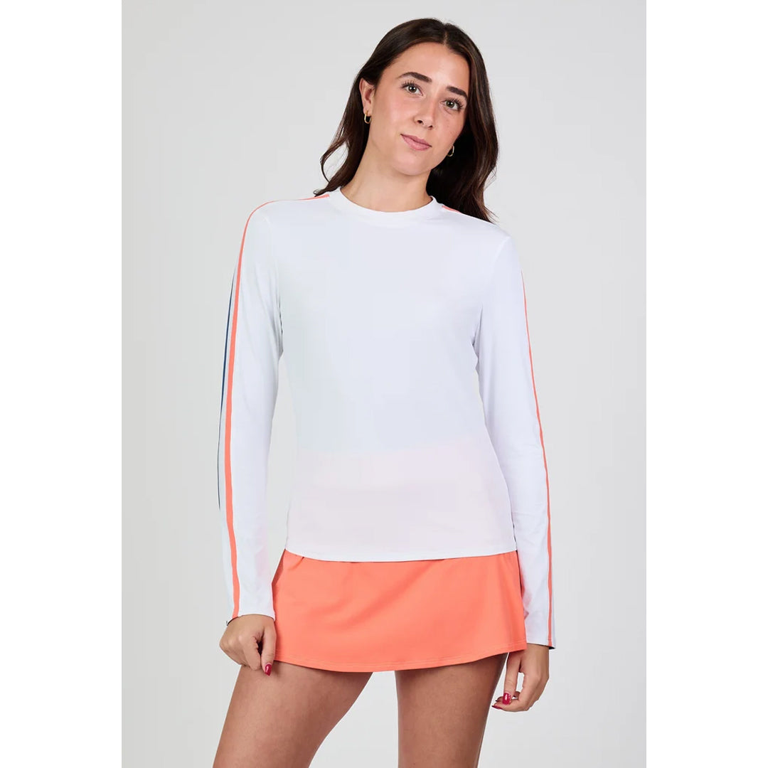 Sofibella Women's Style Icons Long Sleeve Top - White/Coral