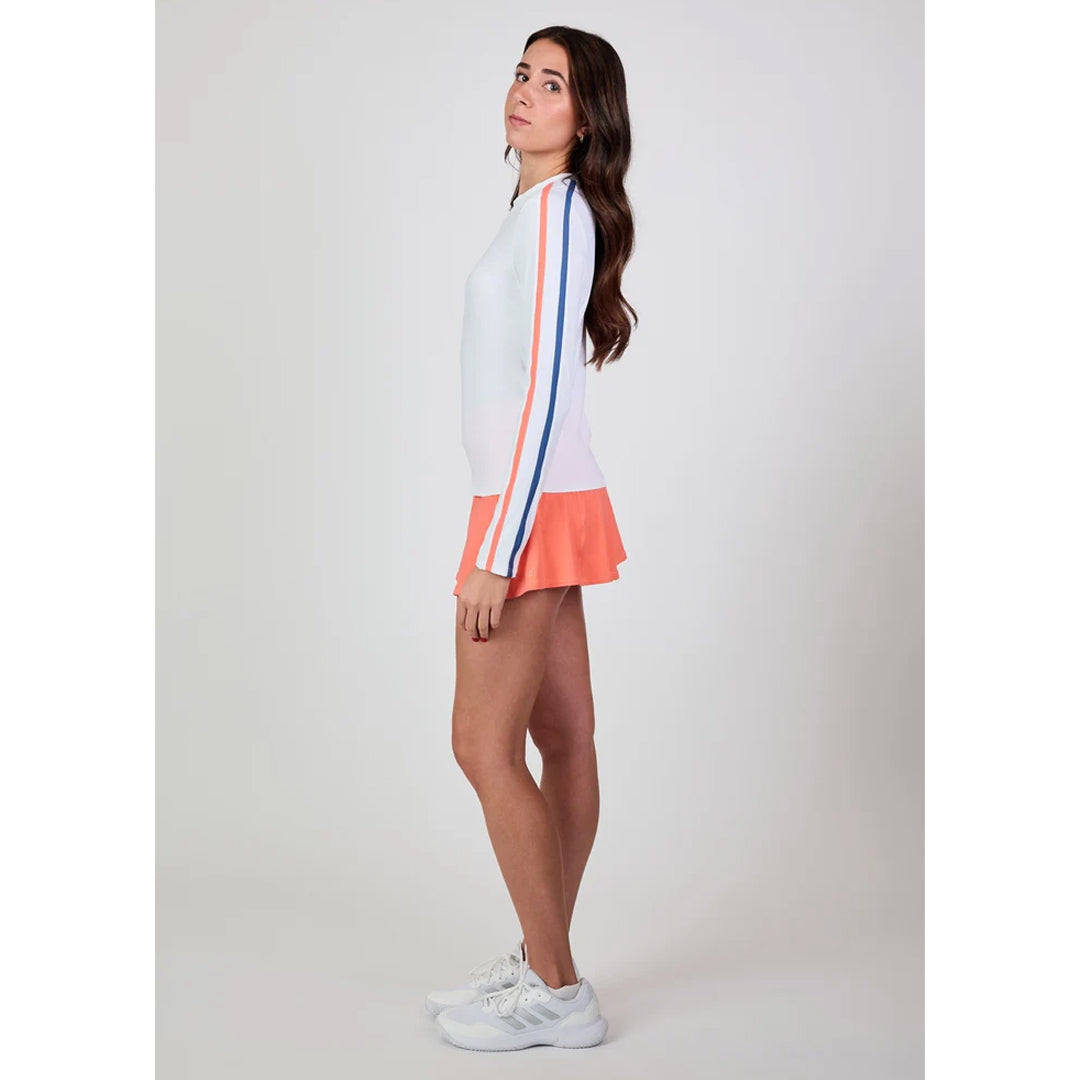 Sofibella Women's Style Icons Long Sleeve Top - White/Coral