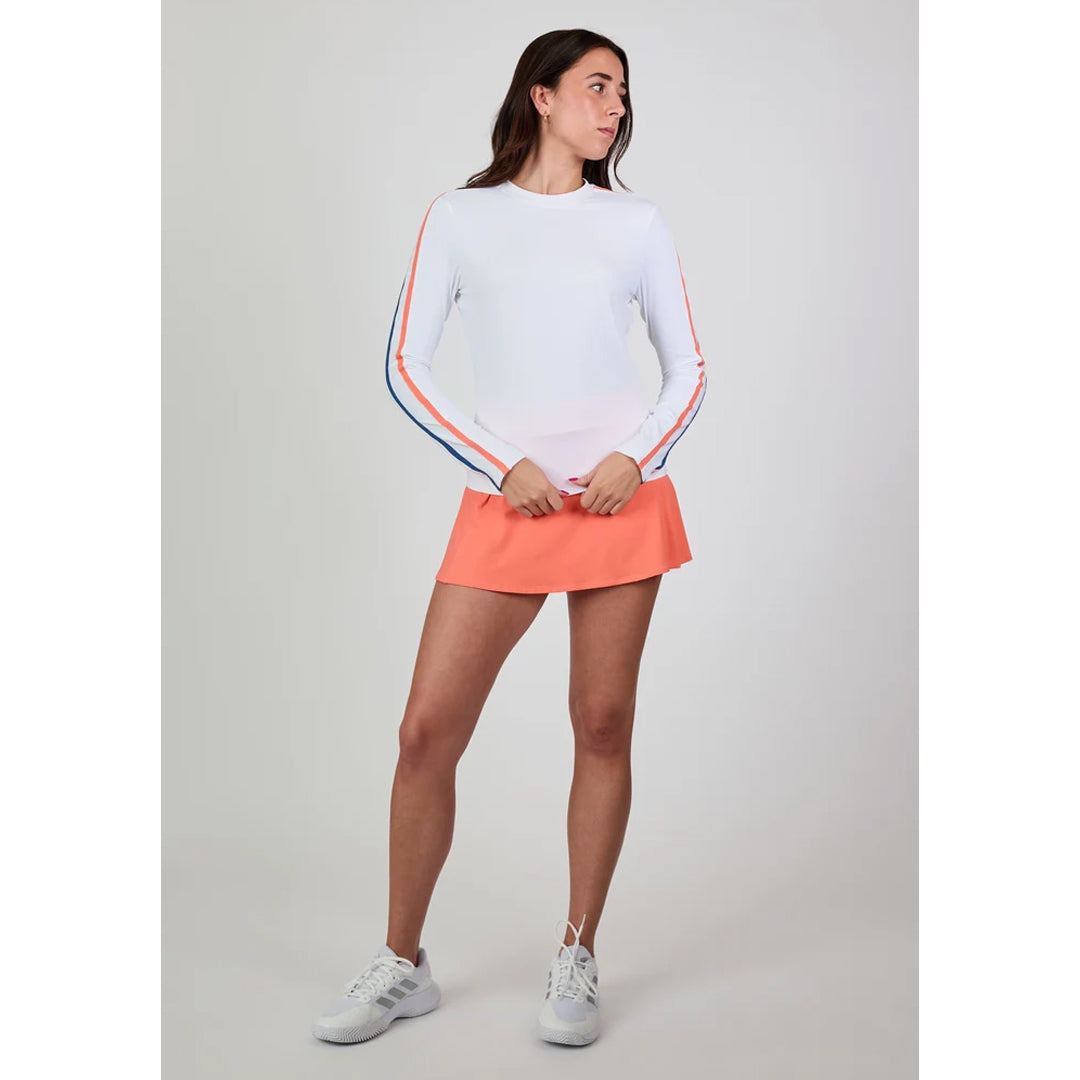 Sofibella Women's Style Icons Long Sleeve Top - White/Coral