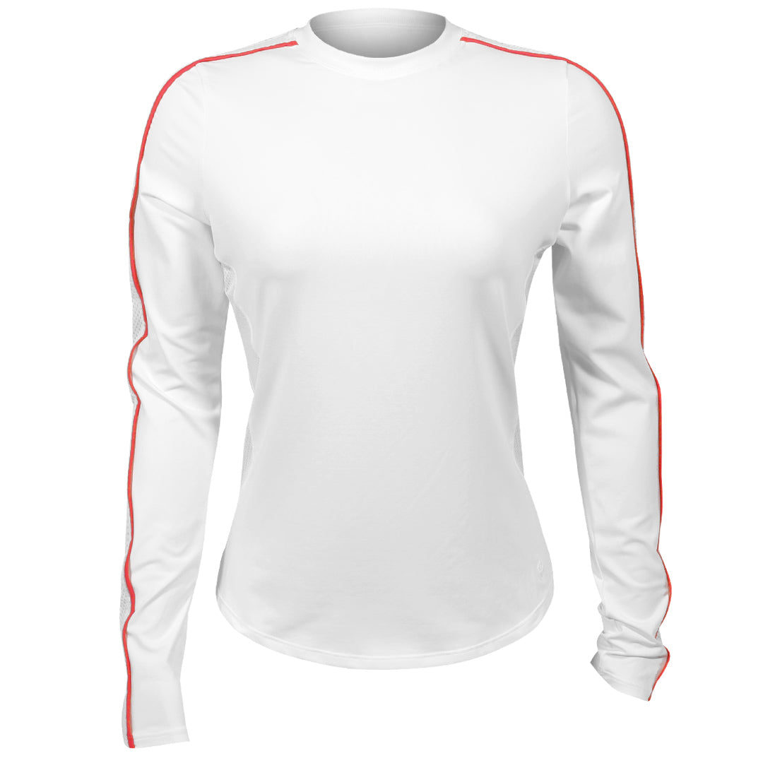 Sofibella Women's Style Icons Performance Long Sleeve - White/Hibiscus