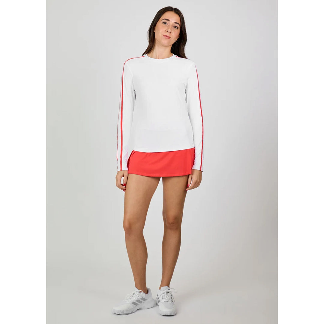 Sofibella Women's Style Icons Performance Long Sleeve - White/Hibiscus