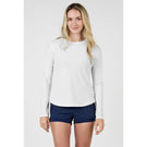 Sofibella Women's UV Colors Staples Mesh Long Sleeve - White