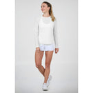 Sofibella Women's UV Colors Staples Mesh Long Sleeve - White