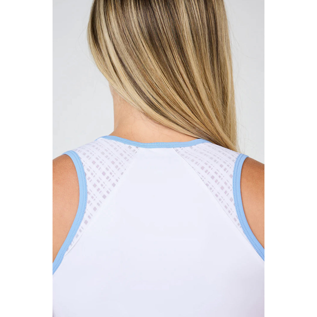 Sofibella Women's Spring Tide 25" Tank - White/Periwinkle