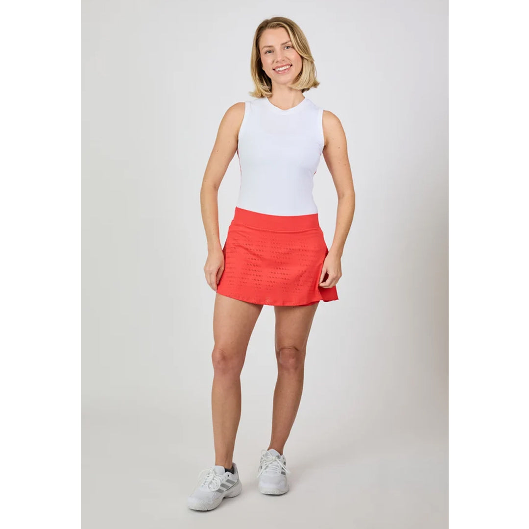 Sofibella Women's Viva Hibiscus Jacquard 14" Skort - Hibiscus
