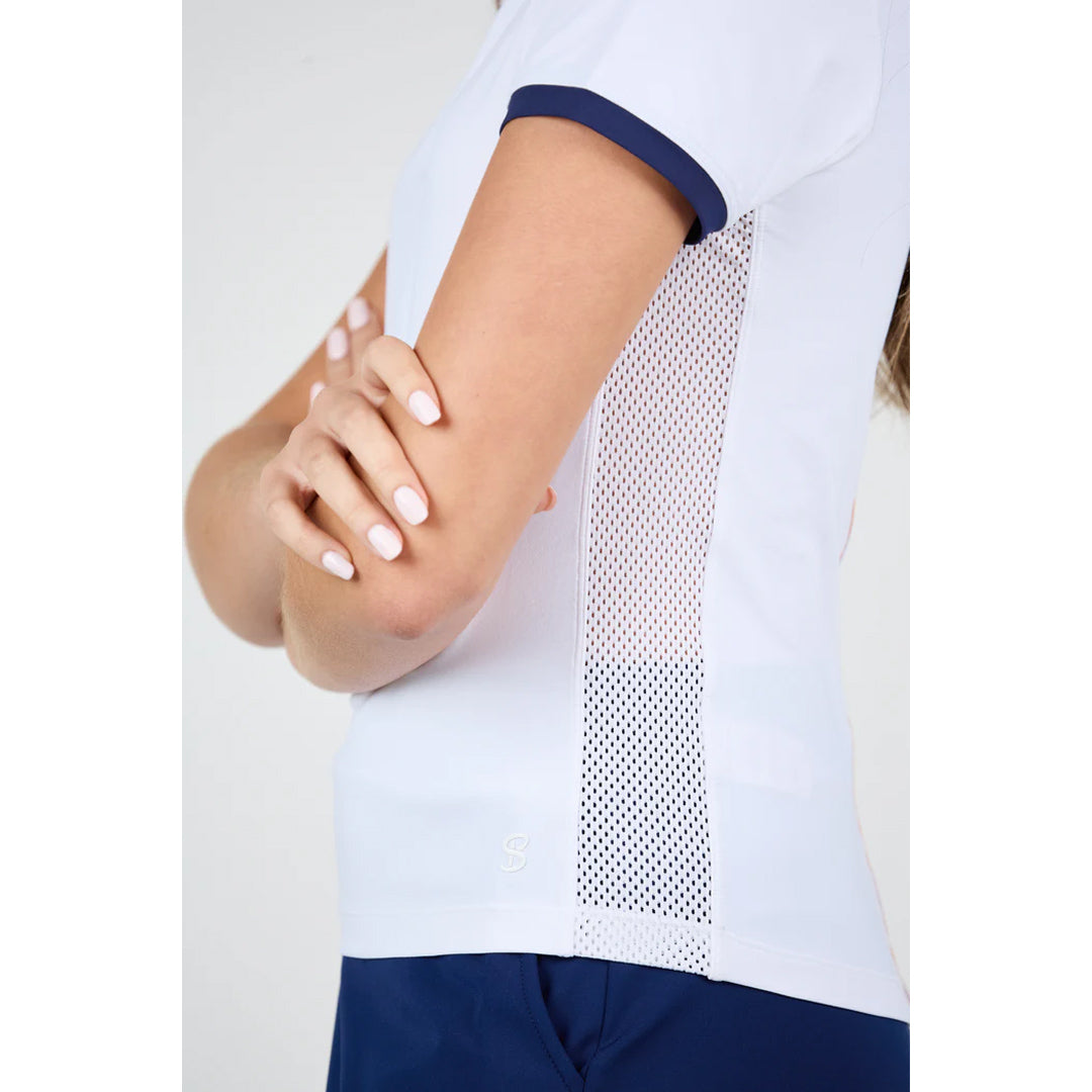 Sofibella Women's Classic Currents Cap Sleeve Tee - White