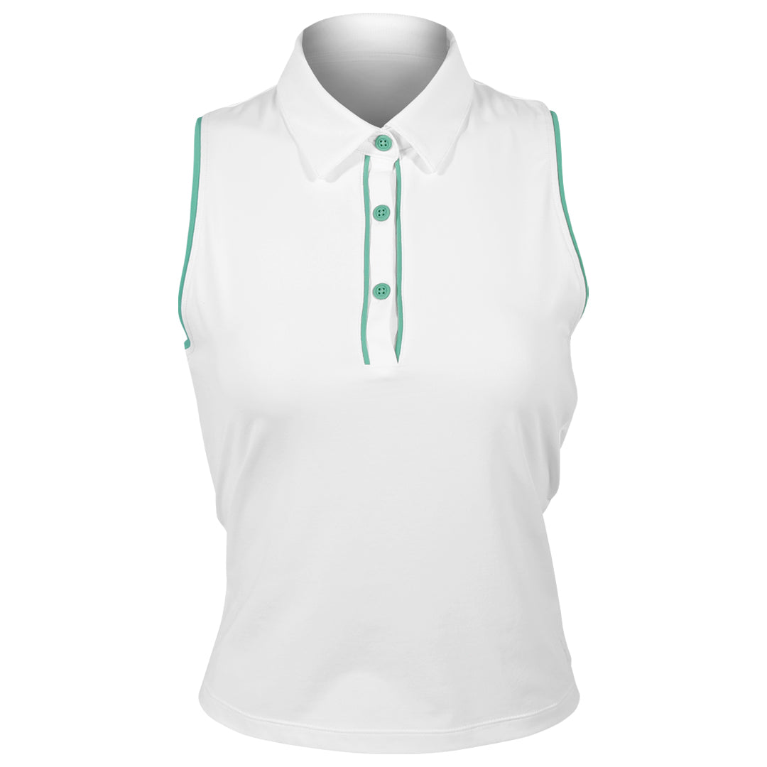 Sofibella Women's Alpine Whites Sleeveless Polo - White