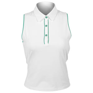 Sofibella Women's Alpine Whites Sleeveless Polo - White