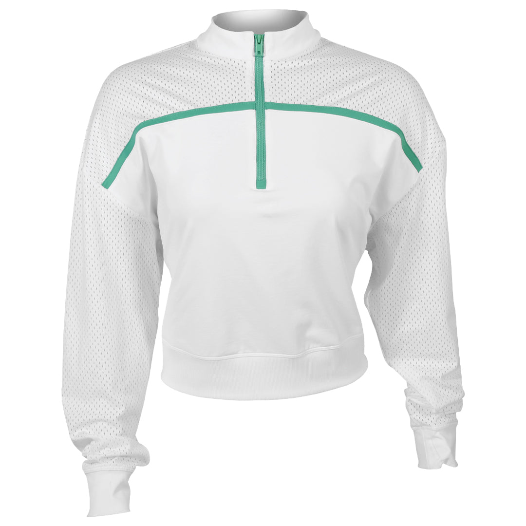 Sofibella Women's Alpine Whites 1/4 Longsleeve Zip - White