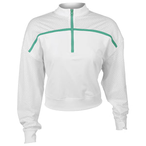 Sofibella Women's Alpine Whites 1/4 Longsleeve Zip - White