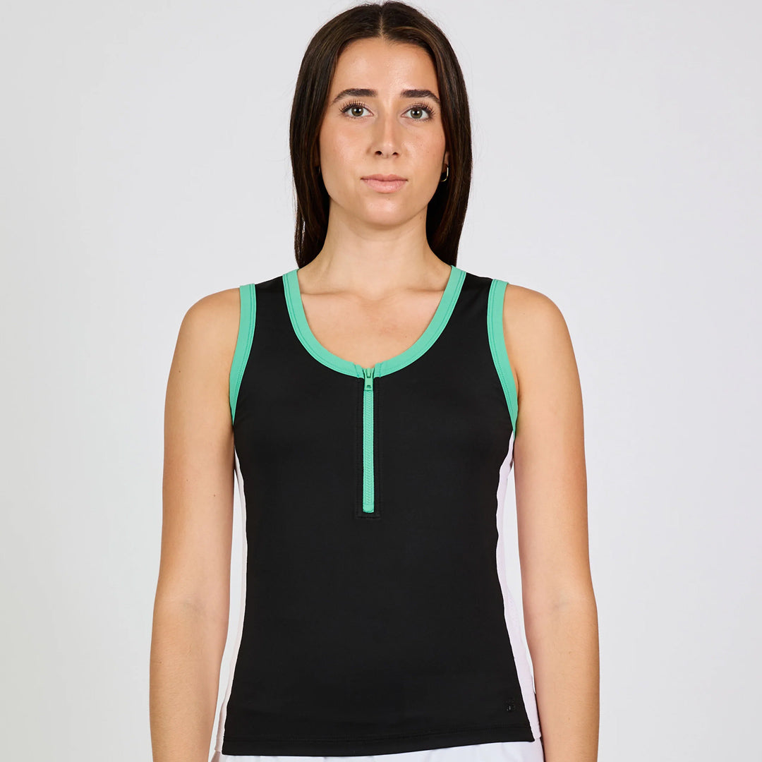 Sofibella Women's Alpine Whites Half Zip Tank - Black