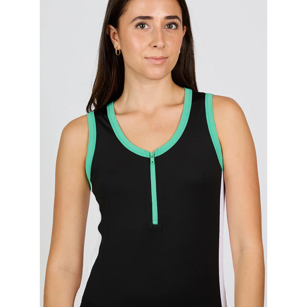 Sofibella Women's Alpine Whites Half Zip Tank - Black