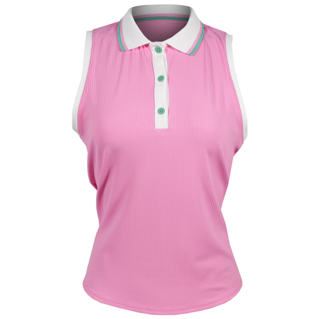 Sofibella Women's Nantucket Sleeveless Polo - Preppy Pink