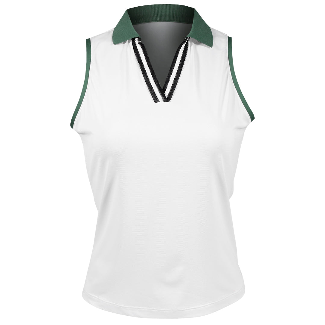 Sofibella Women's Fresh Air Sleeveless Polo - White