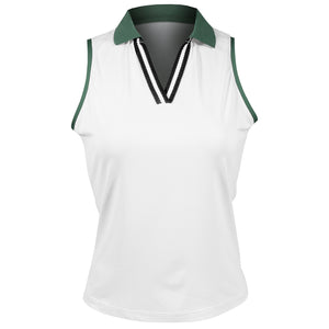 Sofibella Women's Fresh Air Sleeveless Polo - White