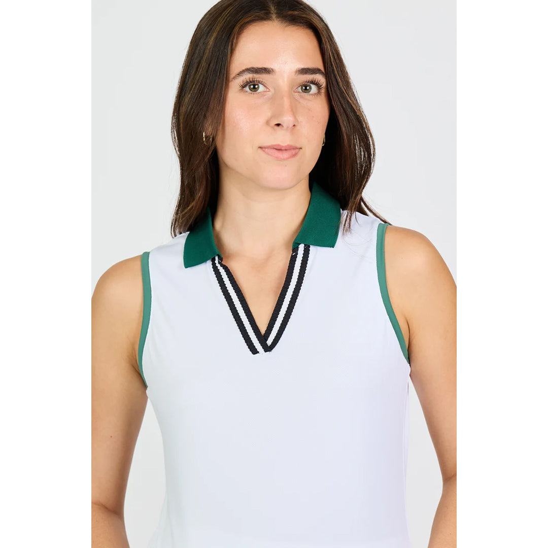 Sofibella Women's Fresh Air Sleeveless Polo - White