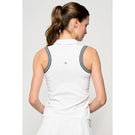 Lija Women's Holiday 25' Slice Sleeveless Polo - White/Black