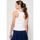 Lija Women's The One To Beat Gracey Tank - White/Raspberry