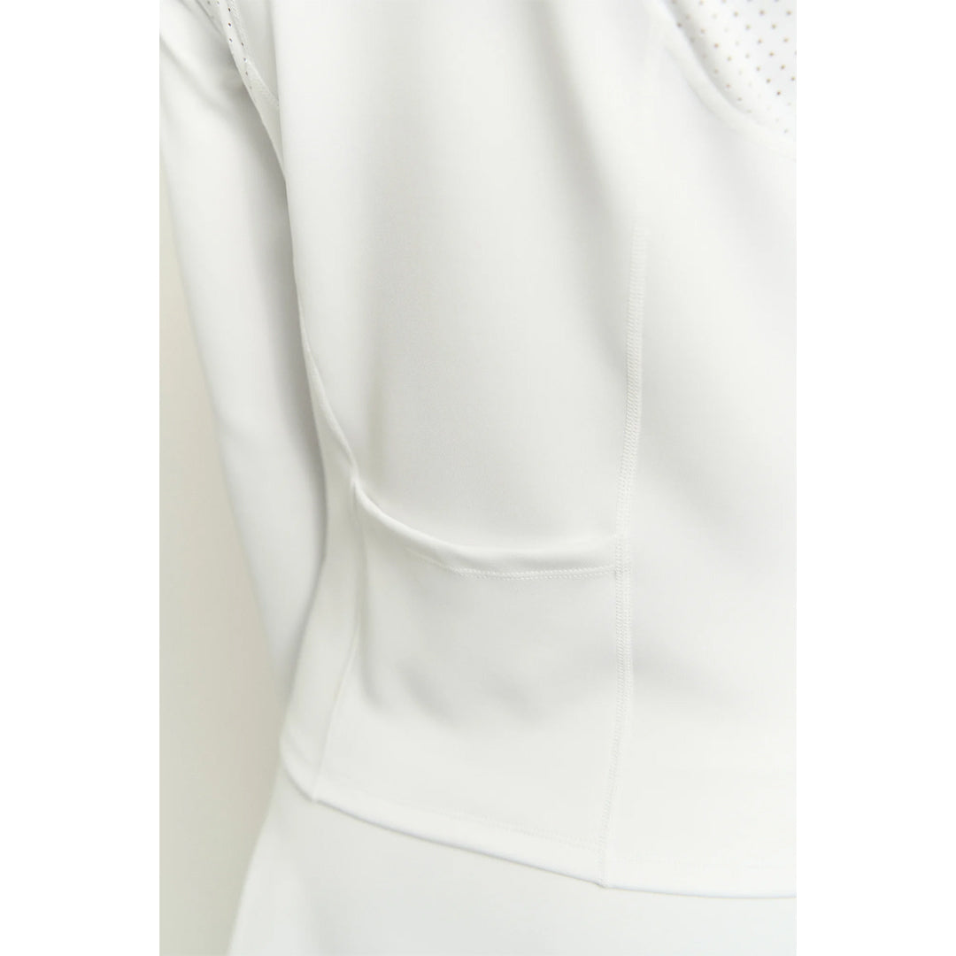 Lija Women's Nolan Zip Mock Long Sleeve - White