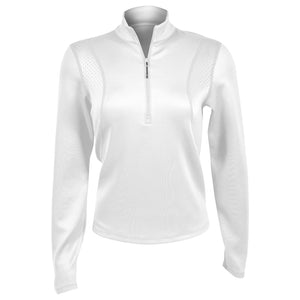 Lija Women's Nolan Zip Mock Long Sleeve - White