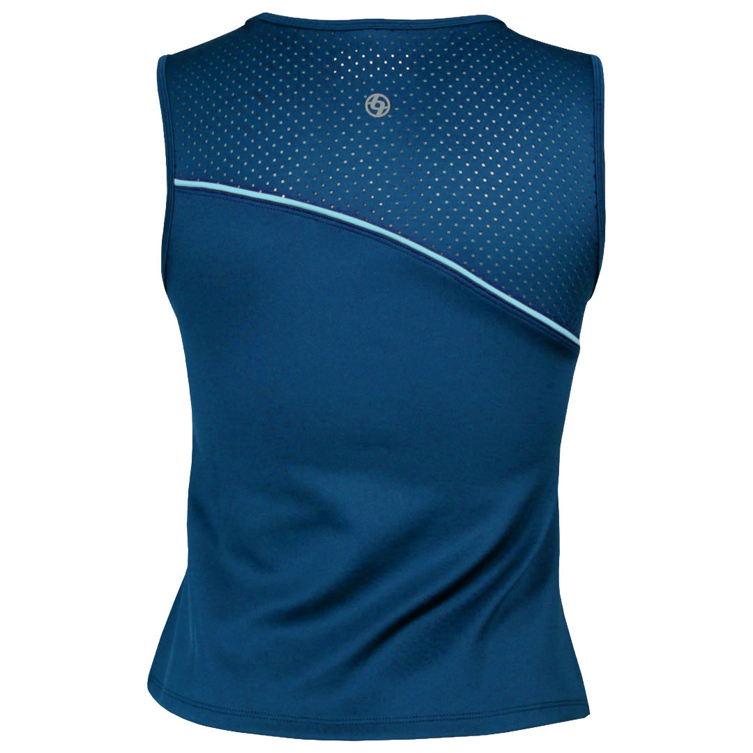 Lija Women's Modern Match Sporty Tank - Poseidon