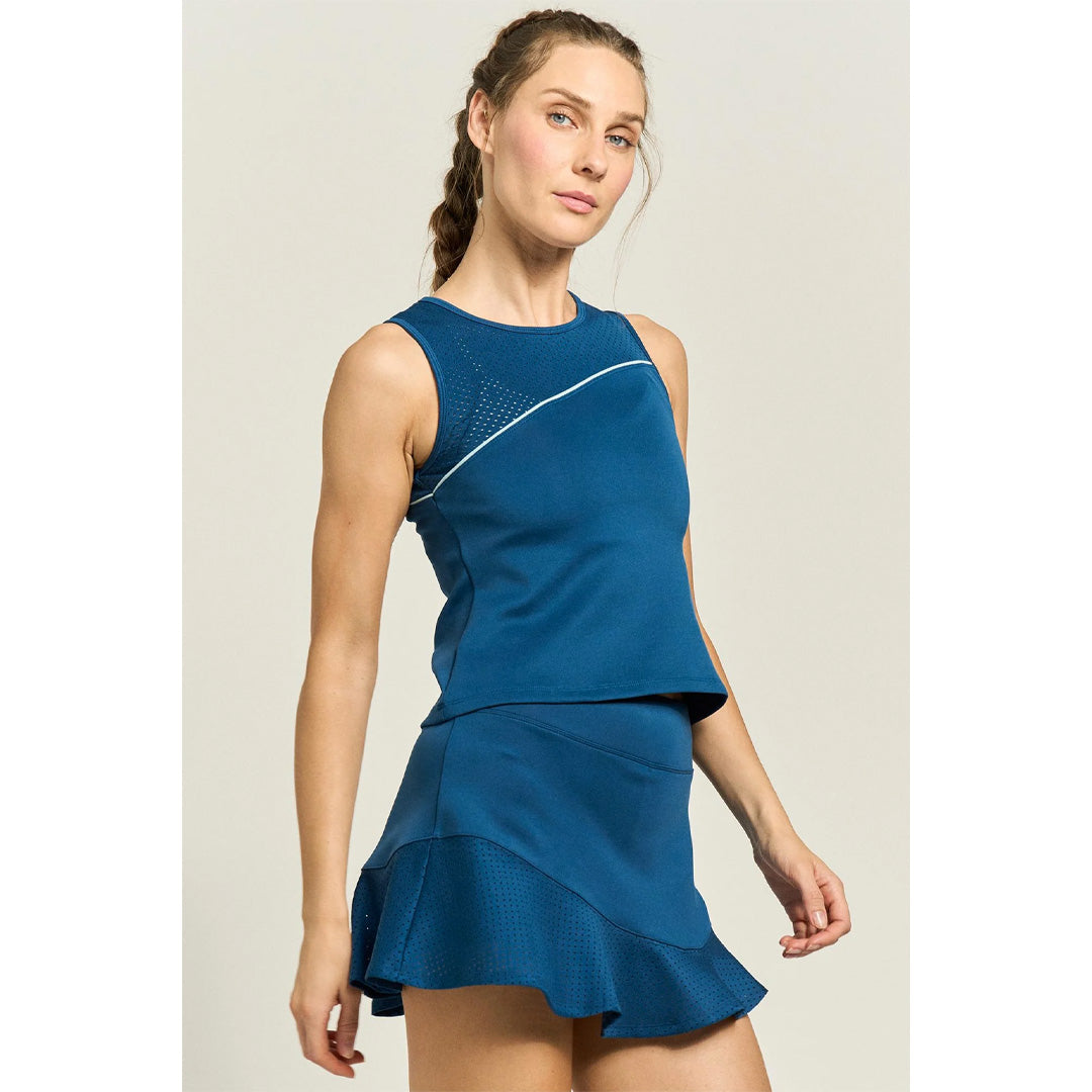 Lija Women's Modern Match Sporty Tank - Poseidon