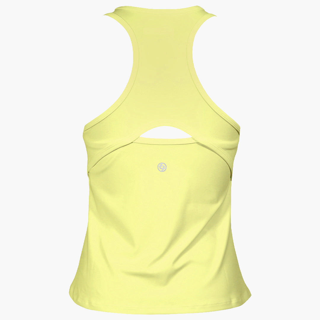 Lija Women's Modern Match Rival Tank - Pastel Yellow