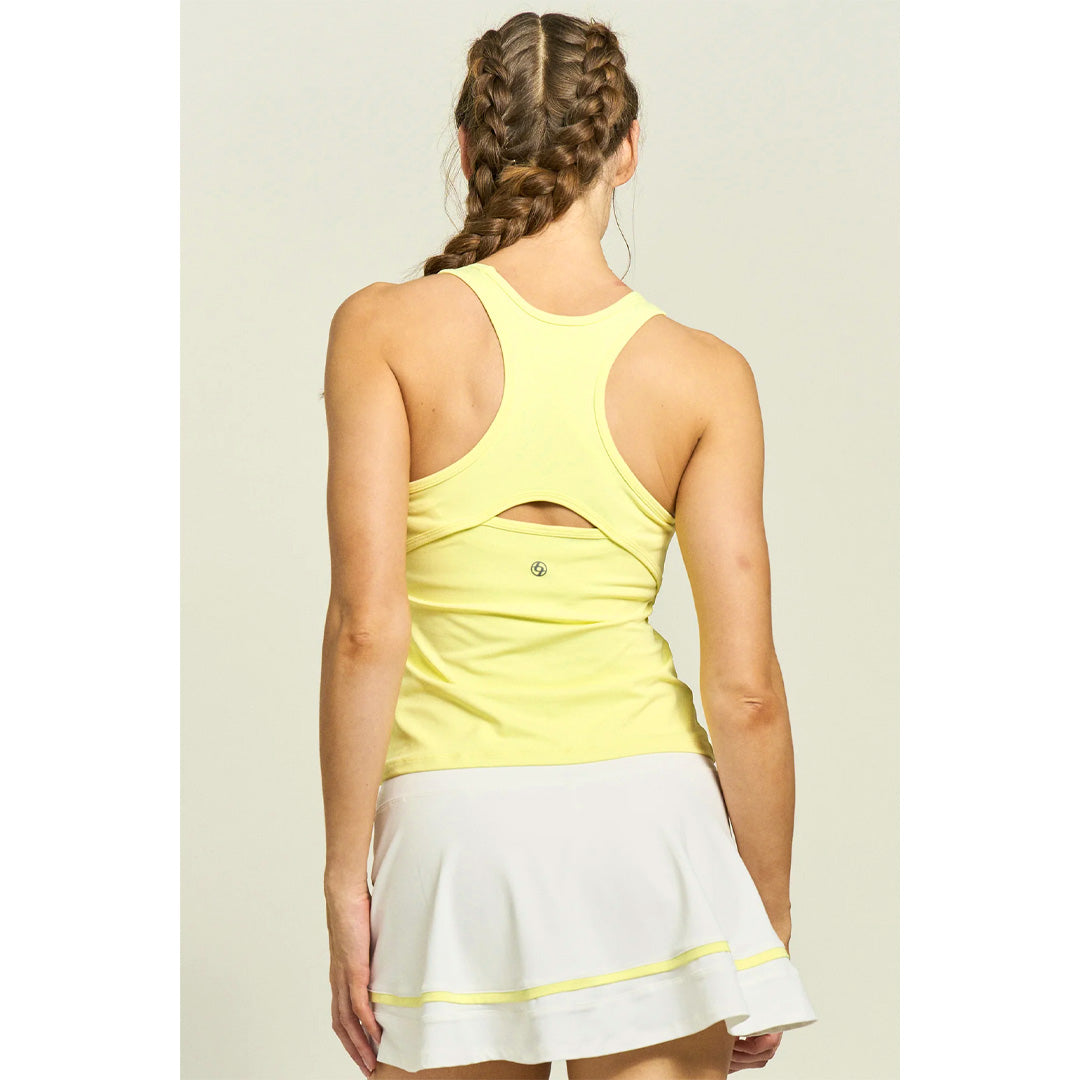 Lija Women's Modern Match Rival Tank - Pastel Yellow