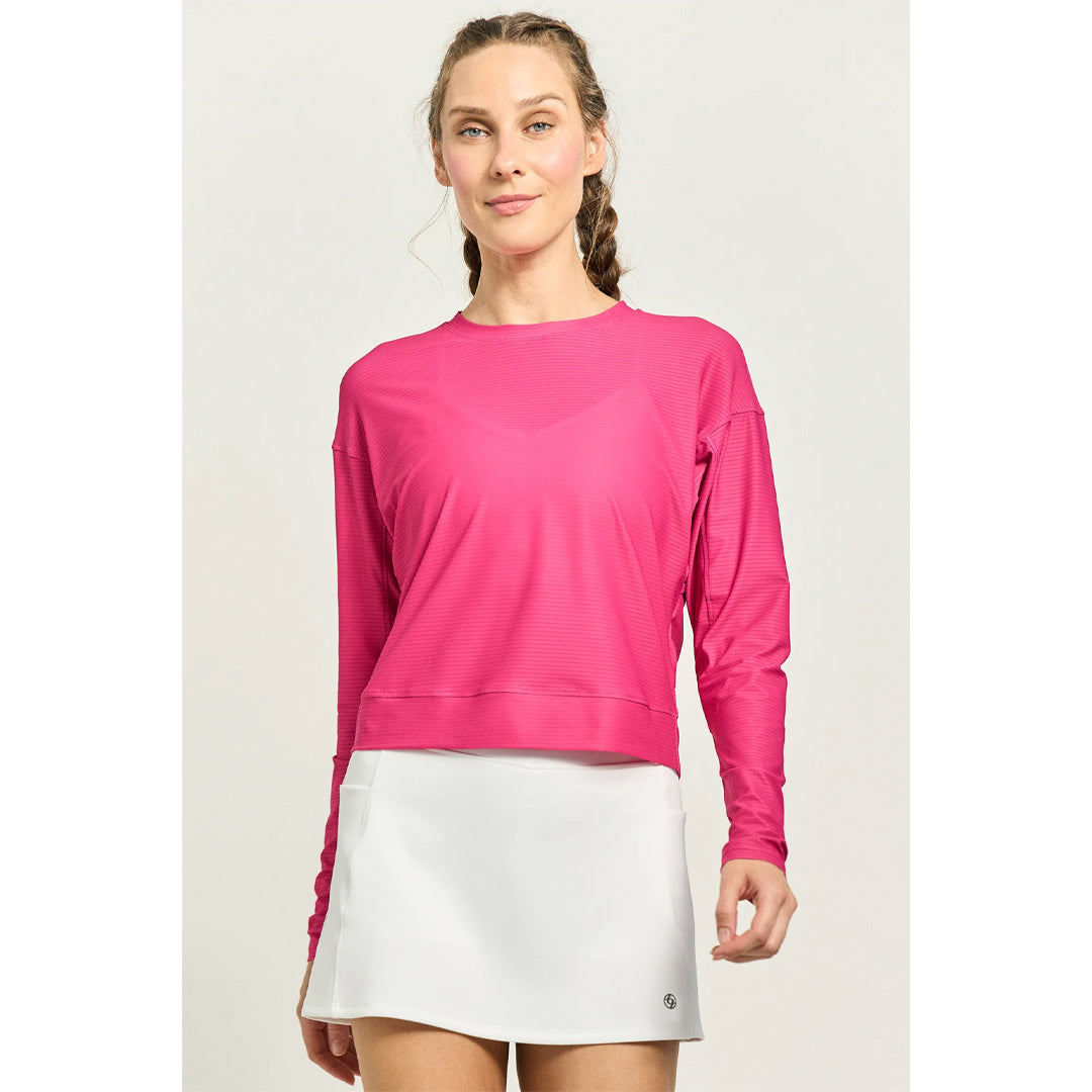 Lija Women's Love All Rally Long Sleeve Top - Fuchsia